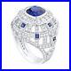 Blue-Cushion-White-Round-CZ-Solid-925-Sterling-Silver-Symmetry-Design-Ring-Party-01-odc