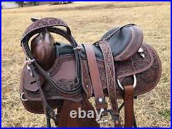 Brand New Handmade Leather Horse Western Saddle Tack Size 15 to 18 All Purpose