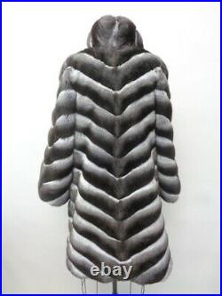 Brand New Ranch Chinchilla Fur Jacket Coat Women Woman Size All Chevron Design