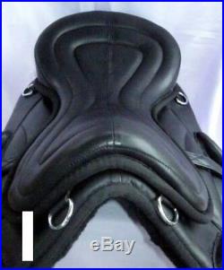 Brand New Treeless Leather Softy Saddle Black with Pu Base Free Girth 17