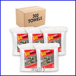 Case of 300 Terry Towels 5 Bags of 60 All Purpose Cleaning Grade Rags White