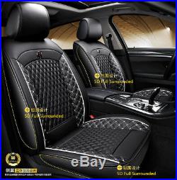 Classic Diamond Design Black PU Leather Car Full Seat Surrounded Cover Cushions