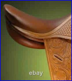 DD Leather Light Weight English professional All purpose hand tooled Saddle- 16