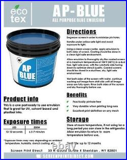Ecotex AP-Blue All Purpose Ready to Use Screen Printing Emulsion Gallon 128oz