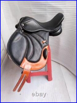 English Black Leather All Purpose Close Contact Saddle Full Padded