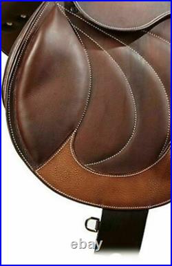 English Close Contact Leather Horse Saddle All Purpose Brown Leather Jumping