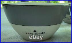 FOUR Lenox Kate Spade Rutherford Circle Gray All Purpose Bowls NWT