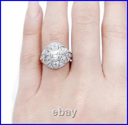 Fancy Intense White Brilliant Cut 2.89CT Lab-Created Diamonds Flower Design Ring