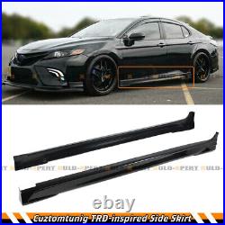 For 2018-23 Toyota Camry Le Se Xse Xle Tr Style Gloss Black Side Skirt Extension