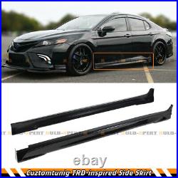 For 2018-23 Toyota Camry Le Se Xse Xle Tr Style Gloss Black Side Skirt Extension