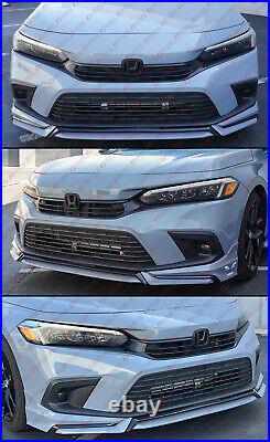 For 2022-23 Honda Civic Yofer V3 Black Sonic Gray Front Bumper Lip Splitter Kit