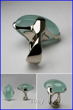 Gemstone Ring White For Women Cocktail Handcrafted Design CZ 925 Sterling Silver