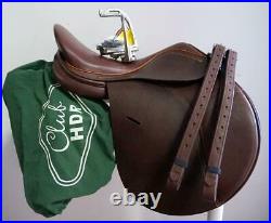 HDR CLUB All Purpose English Event Game Saddle REG 16.515.75 Leathers Irons 3p