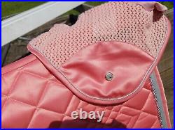 HKM AP Saddle Pad Equilibrio Colare Coral withmatching bonnett