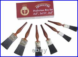 Hamilton Perfection 6 Piece Pure Black Bristle Paint Brush Box Set