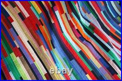 Hand Made Quilt COLOURED STRIPPY Design by Quilt-Addicts 72 x 63