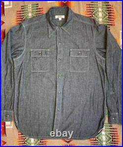 John Gluckow Black Chambray Work Shirt All Purpose New Salt & Pepper JAPAN