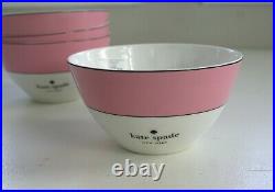 KATE SPADE Lenox Rutherford Circle Blush Pink SET OF 4 All Purpose Bowls 6.75