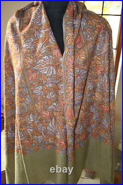 Kashmiri All Over Micro Embroidery Jaal Shawl 100% Cashmere Pashmina 7 Design