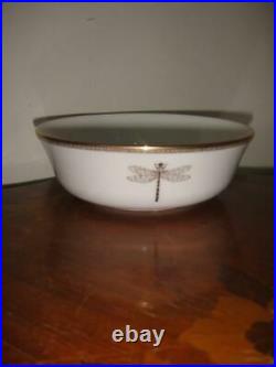 Kate Spade June Lane Gold Dragonfly Set of 2 All Purpose Cereal Bowls New