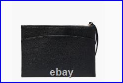 Kate Spade On Purpose Taxi Cab NYC Wristlet Pouch Leather Black FITS ALL iPHONE