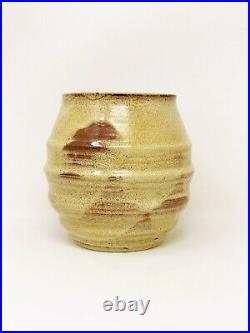 Kjeld Erica Deichmann Studio Art Pottery Planter Ochre Glaze Vintage NB Canada