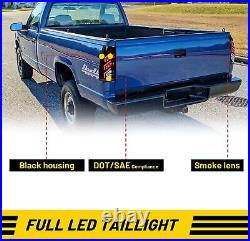 LED Smoked Tail Lights For 1988-99 Chevy GMC C/K 1500 2500 3500 Brake Lamps Pair