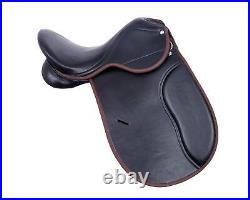 Leather Jumping English Riding Horse Saddle Premium All Purpose Tack 14-18 inch