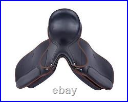 Leather Jumping English Riding Horse Saddle Premium All Purpose Tack 14-18 inch