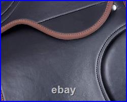 Leather Jumping English Riding Horse Saddle Premium All Purpose Tack 14-18 inch