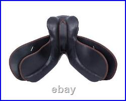 Leather Jumping English Riding Horse Saddle Premium All Purpose Tack 14-18 inch