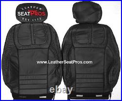 Leather Seat Covers 21-22 Ford F-150 SuperCrew XLT STX Black Platinum Design