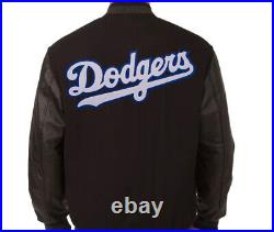 Los Angeles Dodgers Design Wool & Leather Reversible Jacket Black