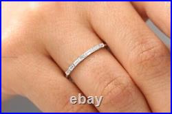 Minimalist Design Band Wedding Ring 14k Yellow Gold Natural Diamond Jewelry