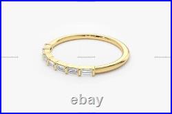 Minimalist Design Band Wedding Ring 14k Yellow Gold Natural Diamond Jewelry