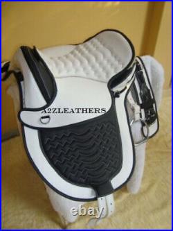 Multipurpose Treeless Synthetic Saddle in Black & White (Avaliable In 9 Sizes)