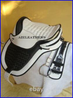 Multipurpose Treeless Synthetic Saddle in Black & White (Avaliable In 9 Sizes)