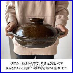 NAGATANIEN IGA Steam Donabe All-Purpose Brown Bistro Clay Pot