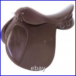 NEW ALL PURPOSE BROWN LEATHER ENGLISH HORSE SADDLE TACK SET 15 16 17 18 in