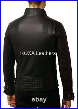 NEW Design Men's Genuine Cow Hide Real Leather Jacket Soft Black Motorcycle Coat