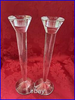 NIB's FLAWLESS Glass BACCARAT France 2 CONSTELLATION Crystal CANDLESTICK HOLDERS