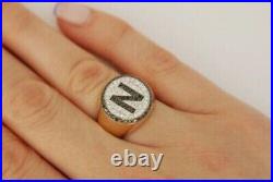 Name Design Ring 14K Yellow Gold Plated Silver 2Ct Round Cut Lab Created Diamond