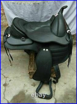 New Black Synthetic Western Style Treeless Horse Saddle For Draft Horse