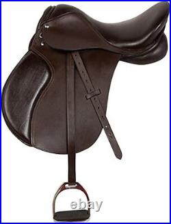 New English Jumping Leather Horse Saddle With Tack (10-18)