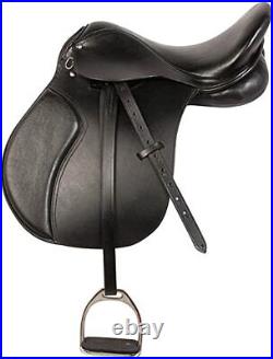 New English Jumping Leather Horse Saddle With Tack (10-18)