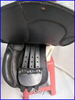 New English black leather all purpose close contact saddle full Softy Covered