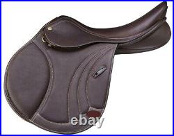 New Genuine Brown Leather English Dressage Horse Saddle Tack Size15 to 18