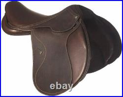 New Jumping Close Contact Brown Leather English Horse Saddle & Tack Size-15 to18