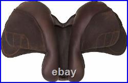 New Jumping Close Contact Brown Leather English Horse Saddle & Tack Size-15 to18