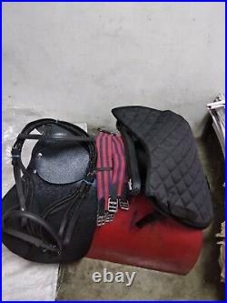 New Leather English Jump All Purpose Saddle Package Black